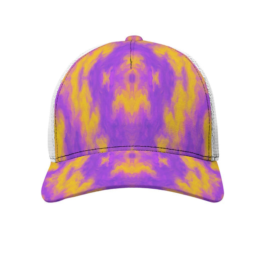 Unisex Black Buckle Peaked Mesh Cap With Box