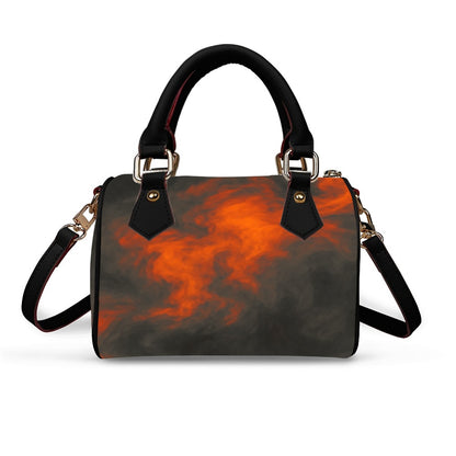 Unisex Classic Barrel-Shaped PU Leather Handbag