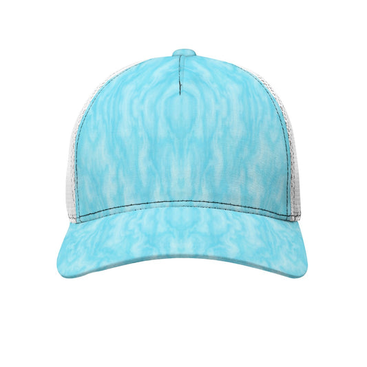 Unisex Black Buckle Peaked Mesh Cap With Box