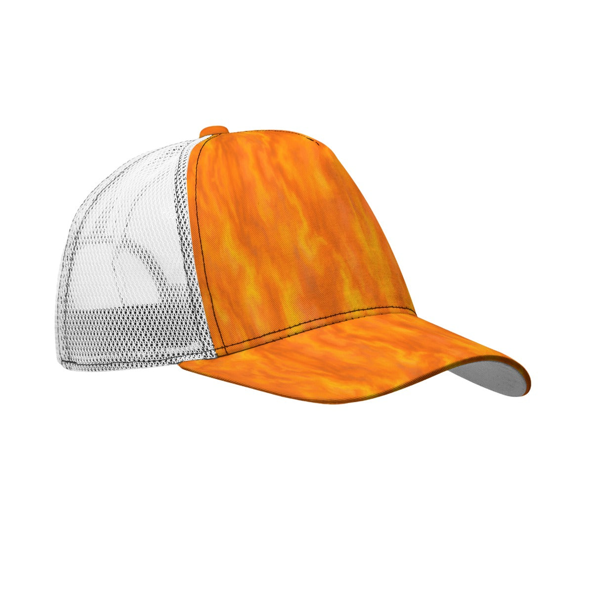 Unisex Black Buckle Peaked Mesh Cap With Box