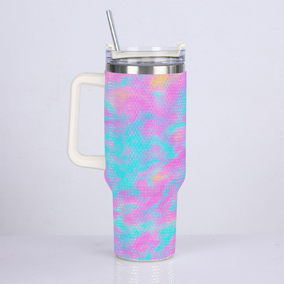 Unisex 40oz Diamond Cup With Stainless Steel Straw