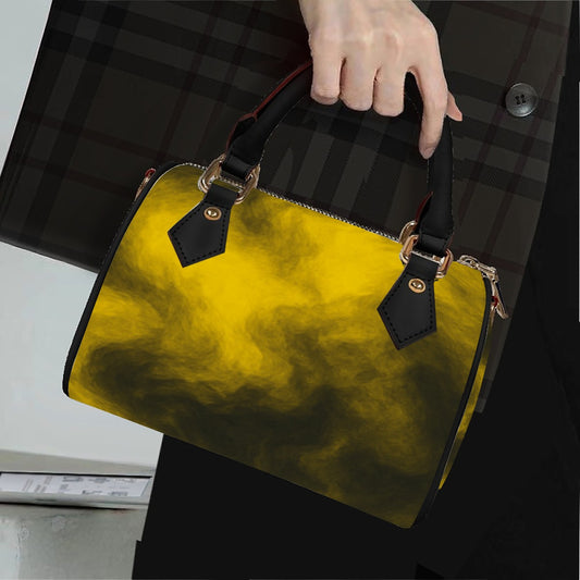 Unisex Classic Barrel-Shaped PU Leather Handbag