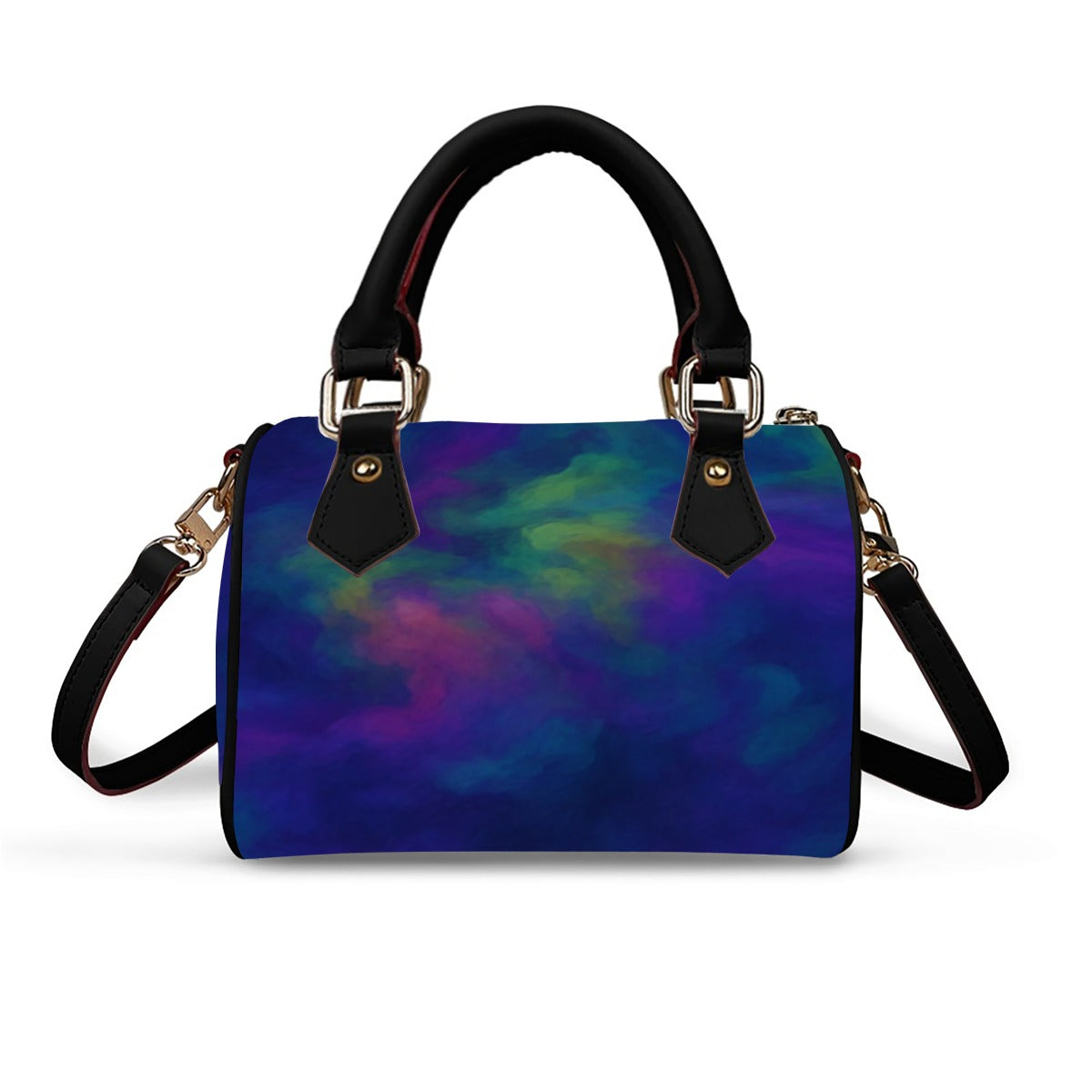 Unisex Classic Barrel-Shaped PU Leather Handbag