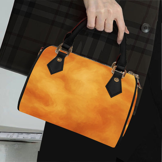 Unisex Classic Barrel-Shaped PU Leather Handbag