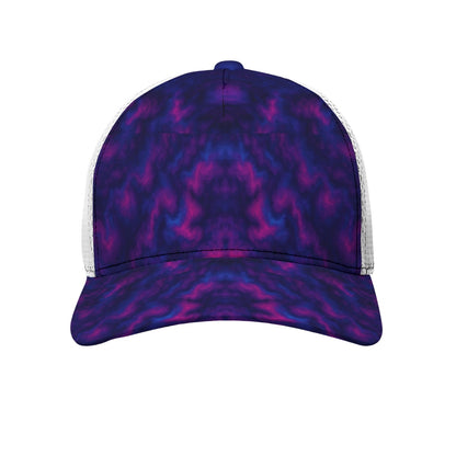 Unisex Black Buckle Peaked Mesh Cap With Box