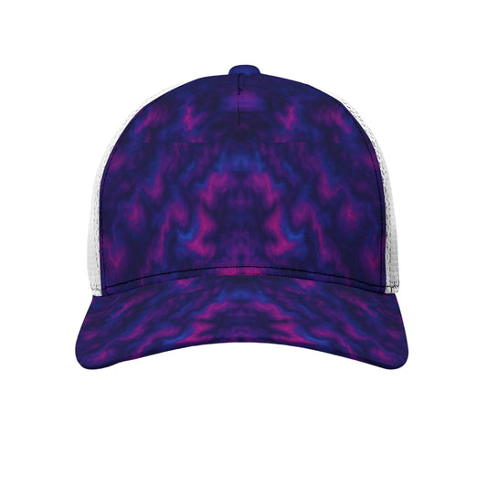 Unisex Black Buckle Peaked Mesh Cap With Box