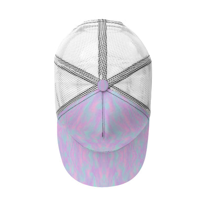 Unisex Black Buckle Peaked Mesh Cap With Box