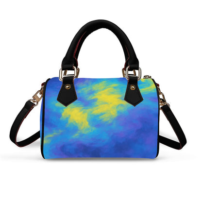 Unisex Classic Barrel-Shaped PU Leather Handbag