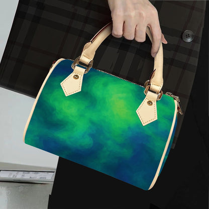 Unisex Classic Barrel-Shaped PU Leather Handbag