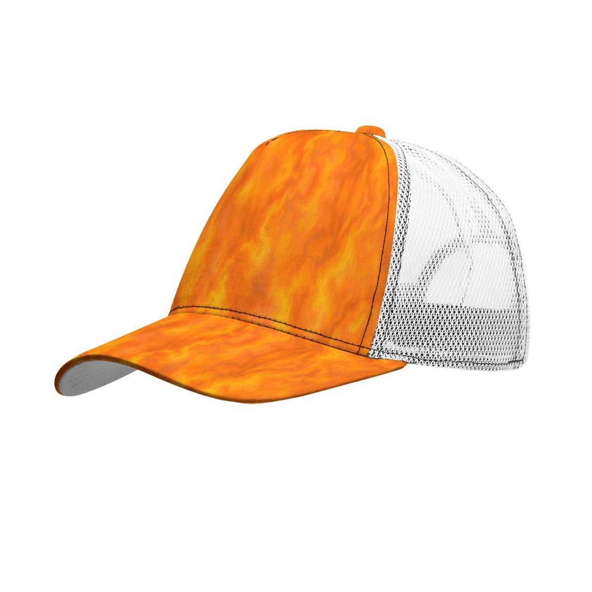 Unisex Black Buckle Peaked Mesh Cap With Box