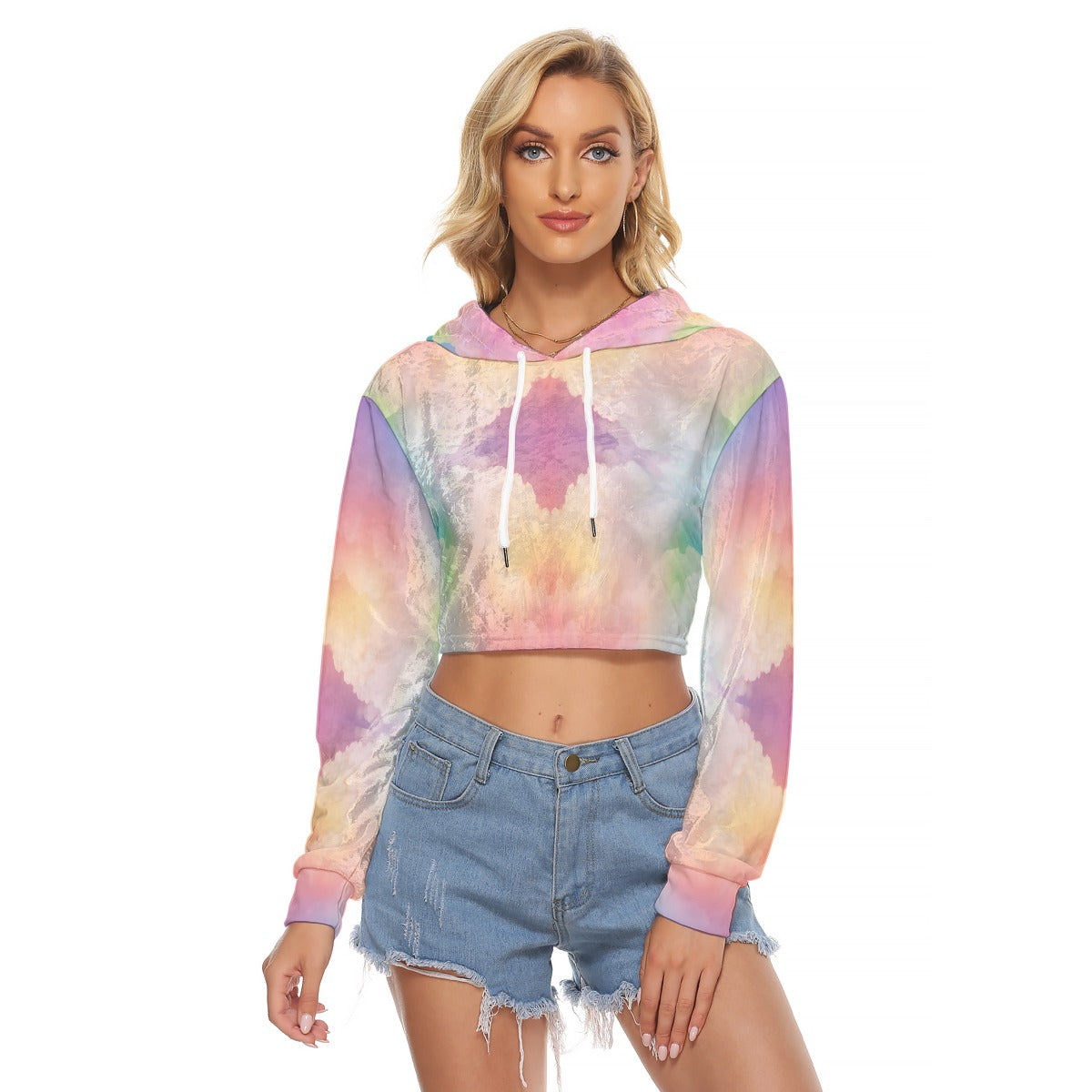 Women's Crop Top Hoodie|Velvet