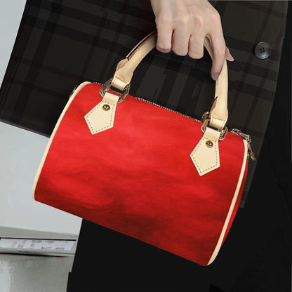 Unisex Classic Barrel-Shaped PU Leather Handbag