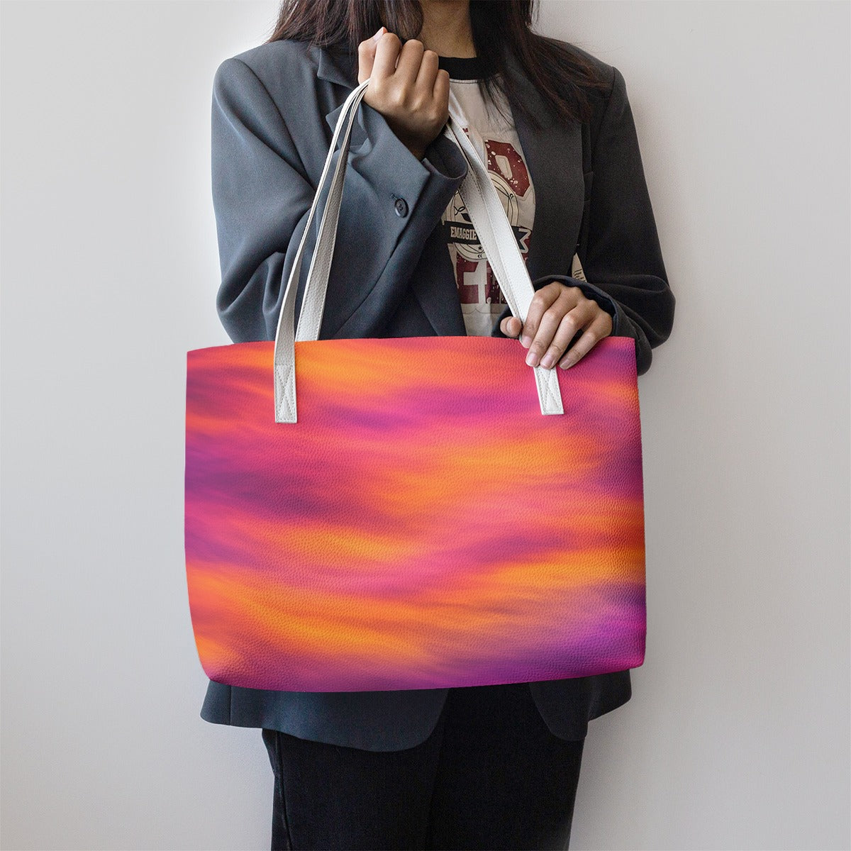 Unisex Stylish PU Leather Tote Bag