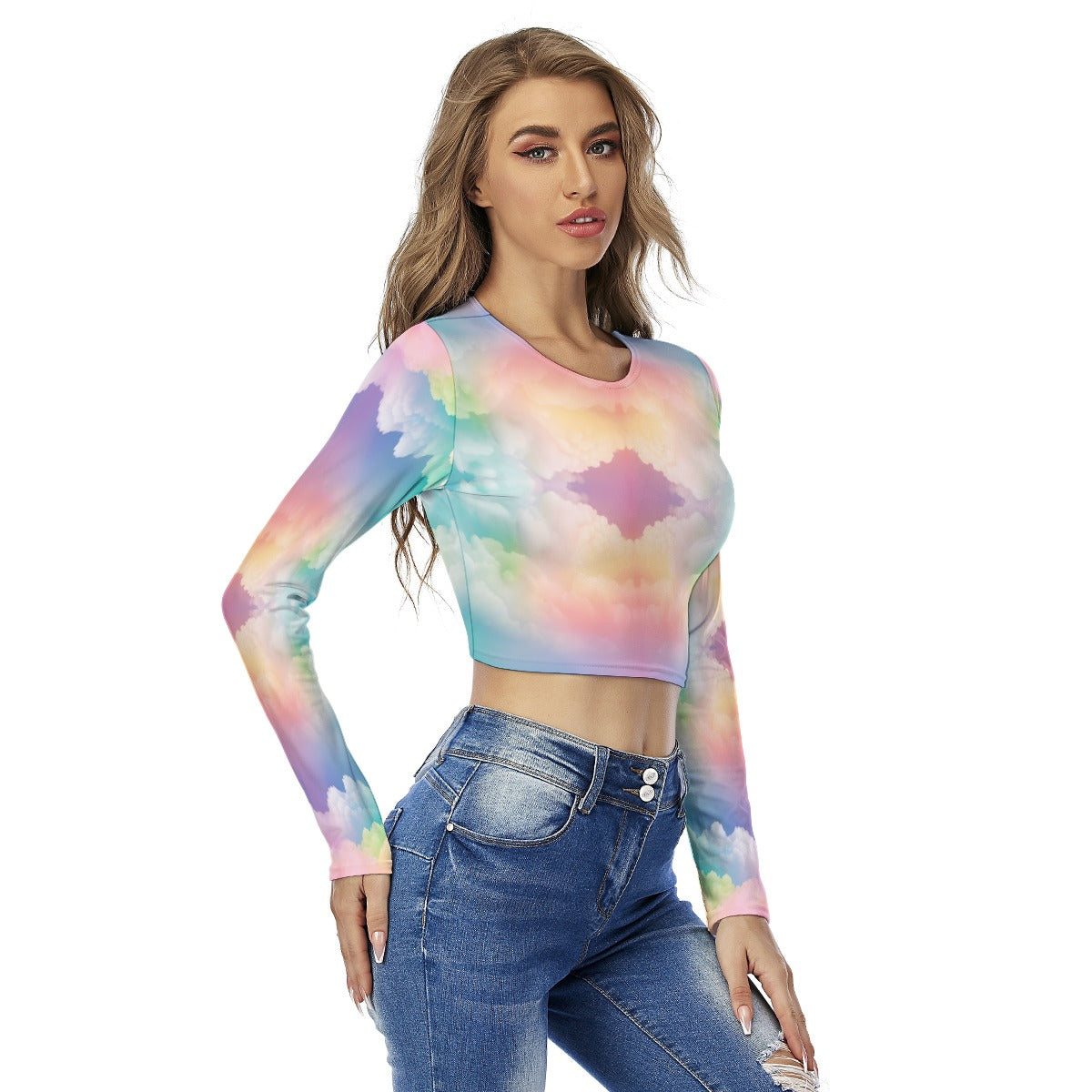 Women's Round Neck Crop Top T-Shirt