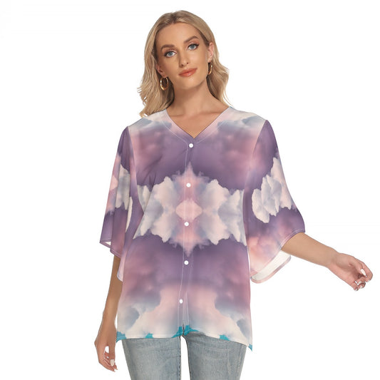 Women's Batwing Shirt With Button