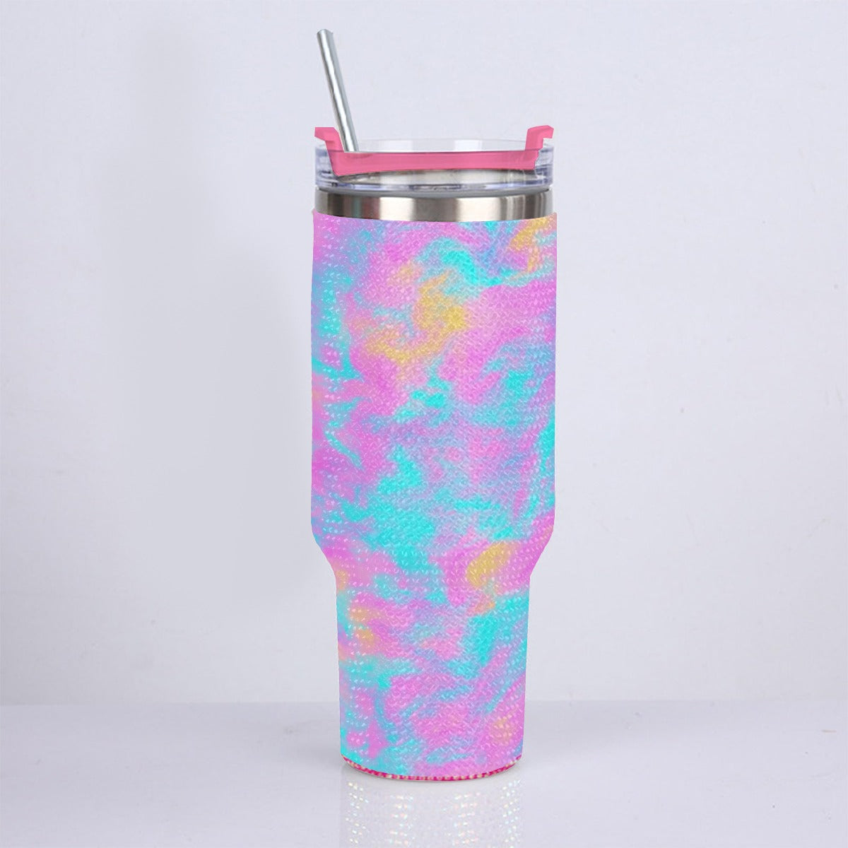 Unisex 40oz Diamond Cup With Stainless Steel Straw
