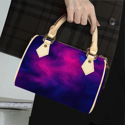 Unisex Classic Barrel-Shaped PU Leather Handbag