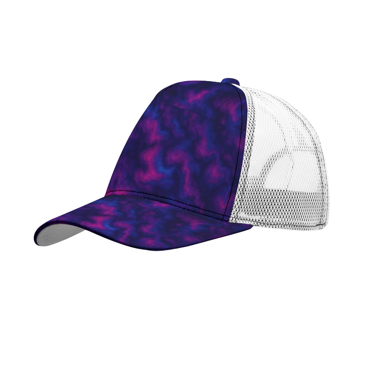 Unisex Black Buckle Peaked Mesh Cap With Box