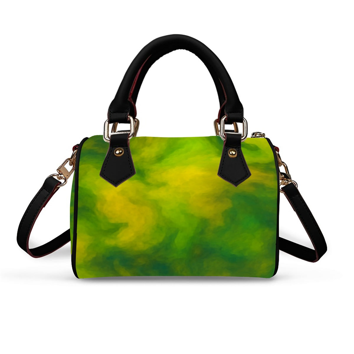 Unisex Classic Barrel-Shaped PU Leather Handbag