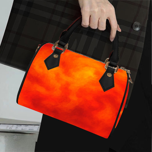 Unisex Classic Barrel-Shaped PU Leather Handbag