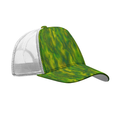 Unisex Black Buckle Peaked Mesh Cap With Box