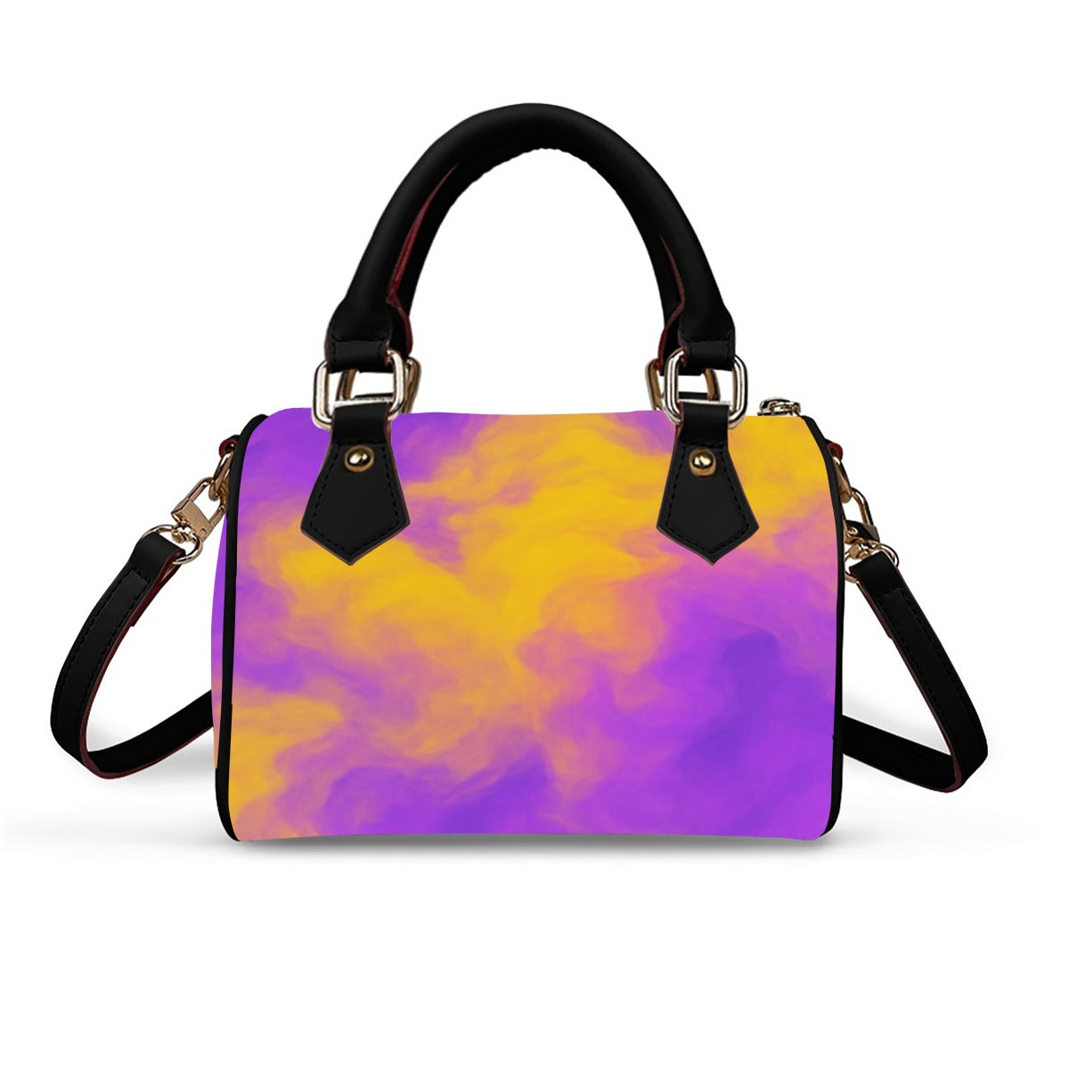 Unisex Classic Barrel-Shaped PU Leather Handbag
