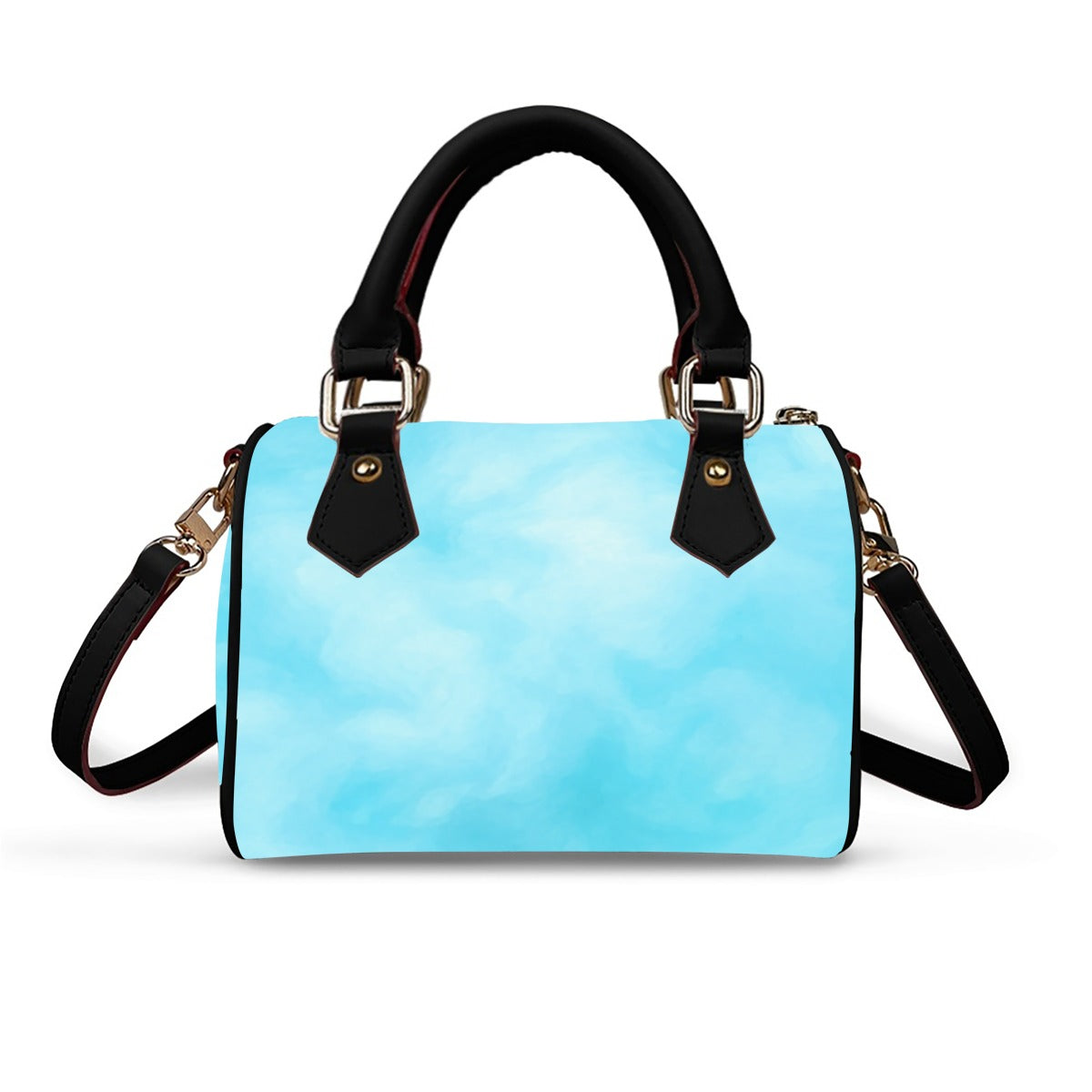 Unisex Classic Barrel-Shaped PU Leather Handbag