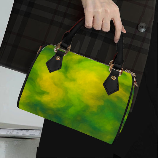 Unisex Classic Barrel-Shaped PU Leather Handbag