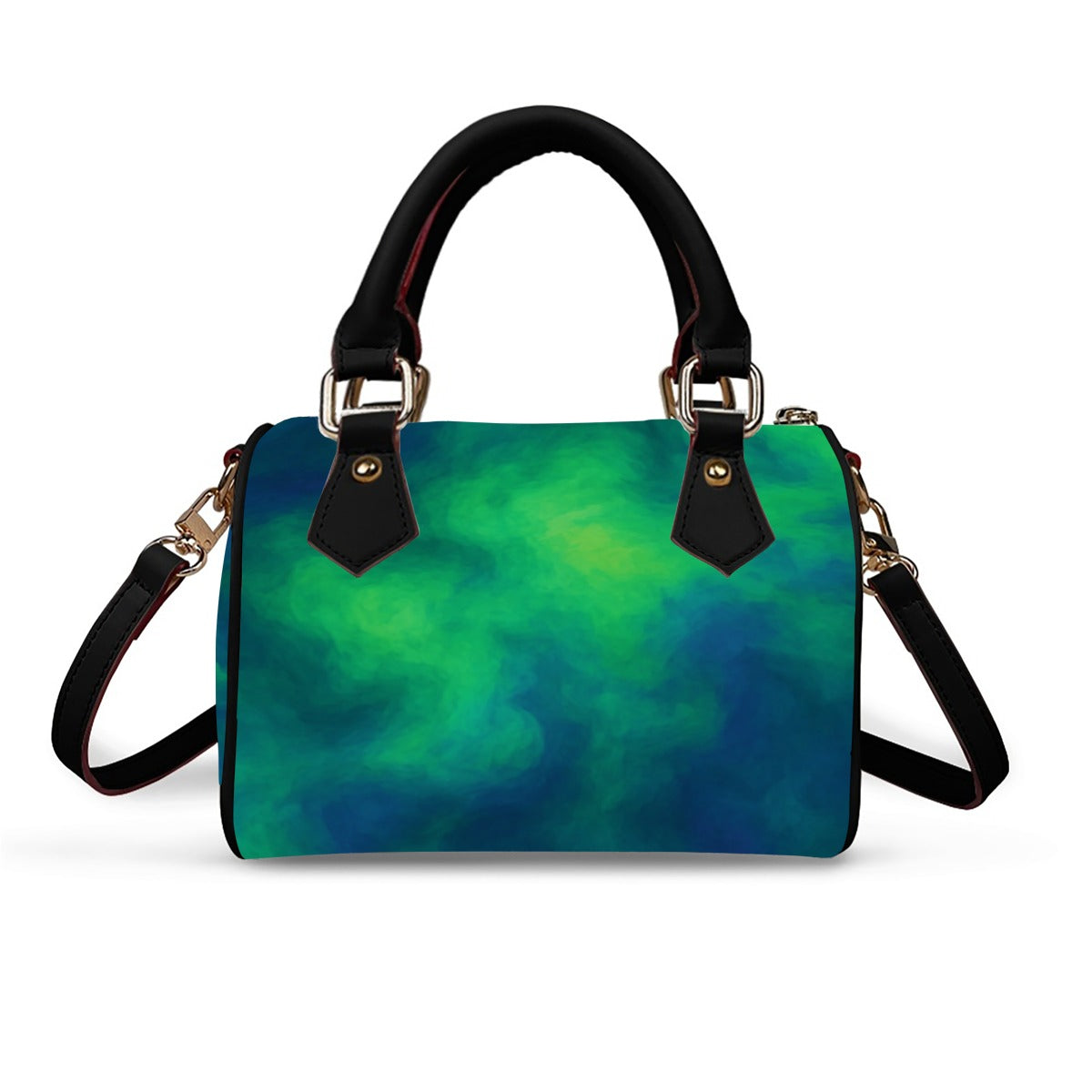 Unisex Classic Barrel-Shaped PU Leather Handbag